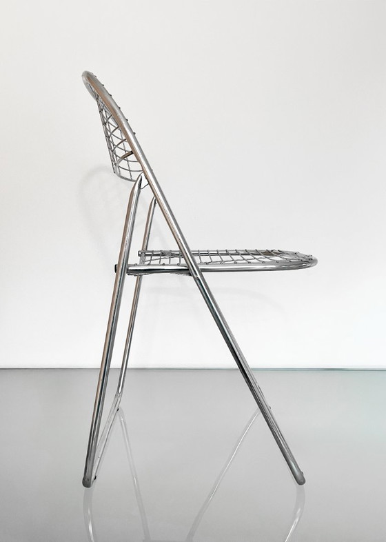 Image 1 of Chaise pliante vintage IKEA chrome années 80 Niels Gammelgaard Åland 