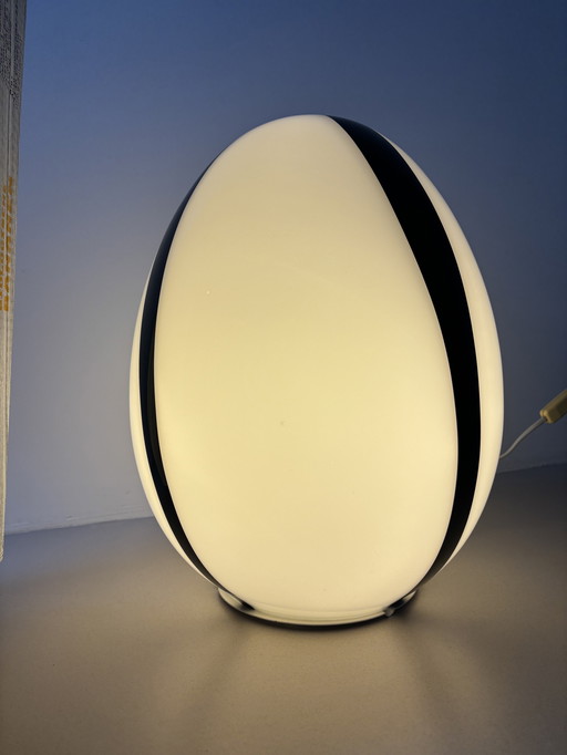 Eglo Leuchten XL Egg lamp vloer-/tafellamp in wit opalineglas met zwarte lijnen