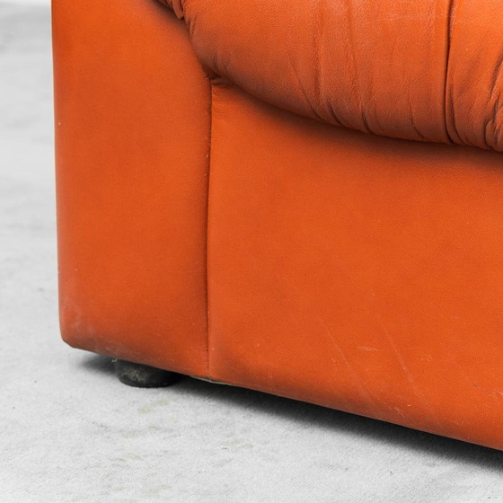Image 1 of COPPIA DI POLTRONE VINTAGE IN PELLE ARANCIO ANNI ’70 MODERNARIATO