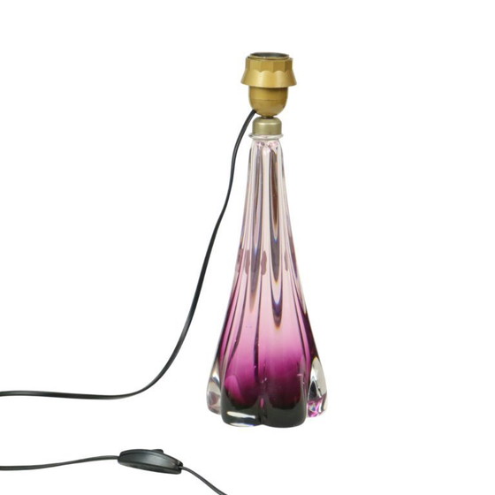 Image 1 of Purple Crystal Table Lamp Val Saint Lambert