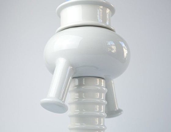 Image 1 of Ettore Sottsass Postmodern "Tigris" Porcelain Vase For Memphis Milano, 1983