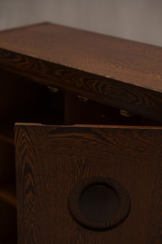 Image 1 of Brutalist cabinet in wengé - Belgium 1970s