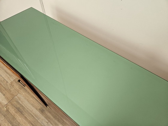 Image 1 of Mahogany-clad sideboard with glass top