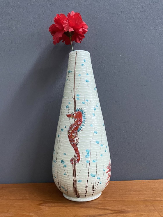 Image 1 of Italienische Vase, Modell 38-29 mit Seepferdchen-Dekor, 1960er Jahre