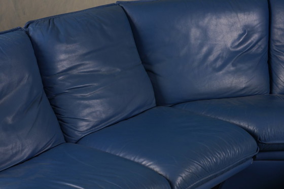 Image 1 of Sofá posmoderno de cuero Nicoletti Salotti, Italia, años 80