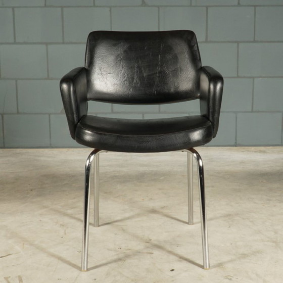 Image 1 of Set di poltrone vintage in similpelle – nere – anni '70