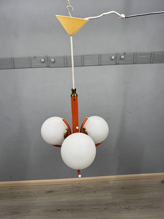 Image 1 of Lampadario arancione Space Age di Richard Essig