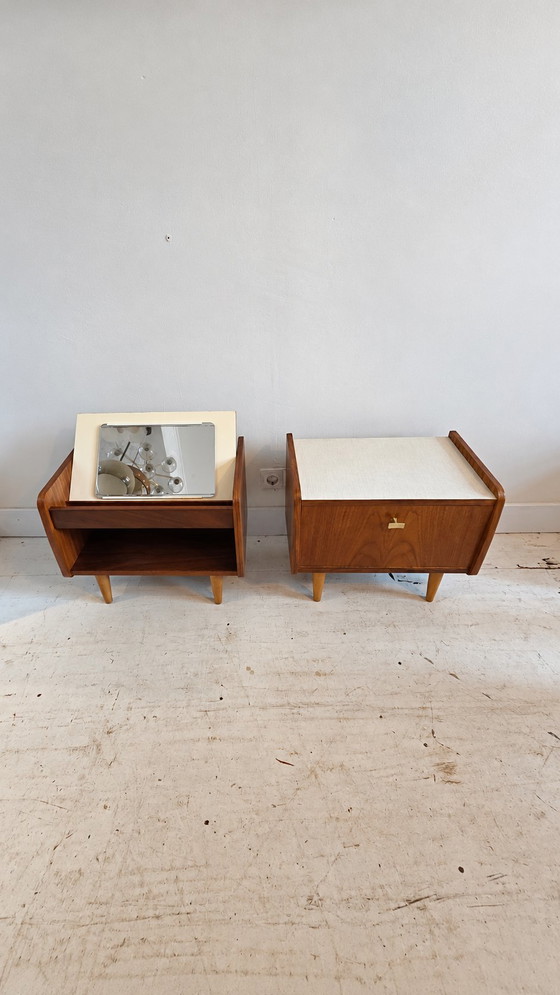 Comodini Vintage Mid-Century – Brass, Wood (photo 4 of 5)