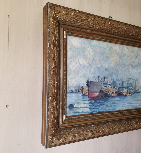 Image 1 of Dutch Harbor View, dipinto antico firmato