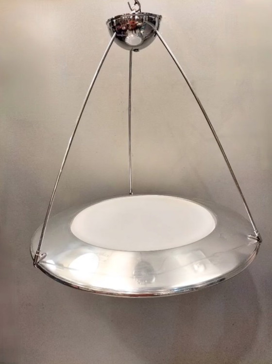 Image 1 of Arteluce Atomic Space Chrome Disk Lamp Mira 'C' by Ezio Didone
