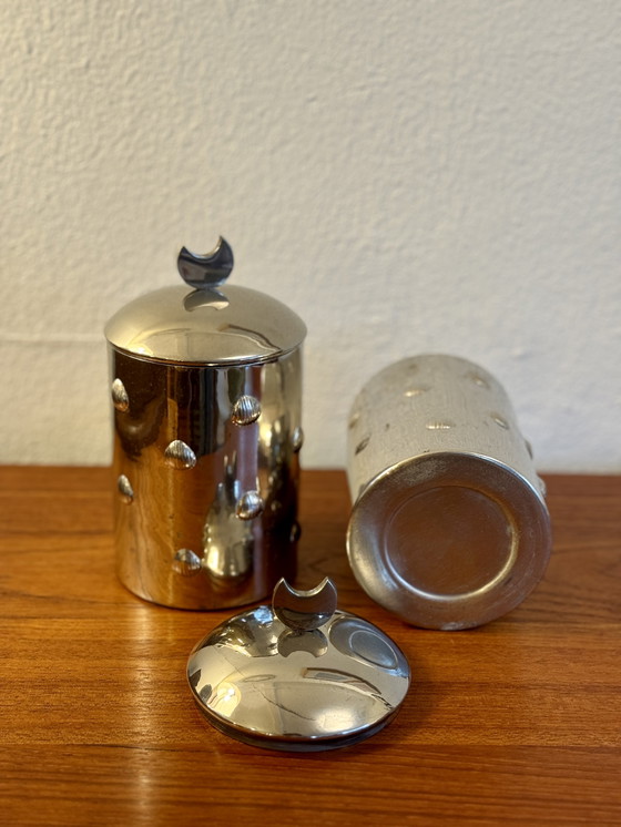 Image 1 of Vintage RVS voorraadblikken jaren 70