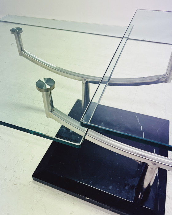 Image 1 of Tavolino da caffè in vetro dal design vintage danese a due livelli