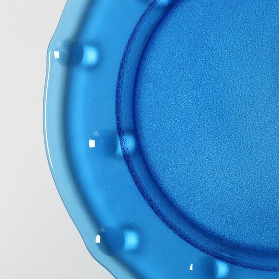 Image 1 of Vintage Cobalt Blue Glass Platter: Mid-Century Centerpiece, Borgonovo Italy