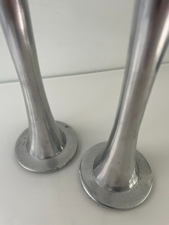 Image 1 of Set minimalistische metalen kandelaren - 27 cm hoog