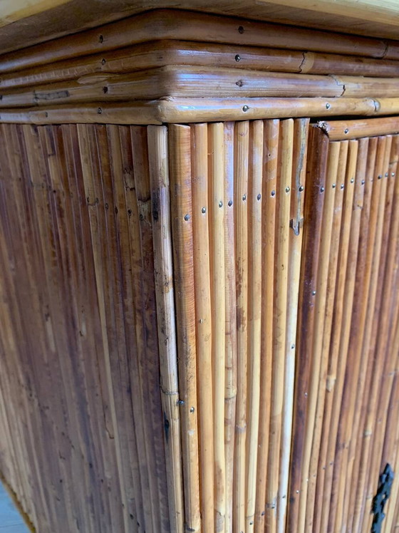 Vintage rattan buffet bar – Barstools, Wicker, Metal (photo 9 of 12)