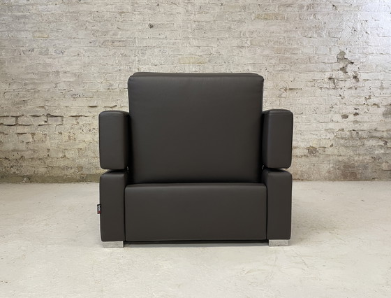 Image 1 of Poltrona Brühl Tomo in pelle marrone