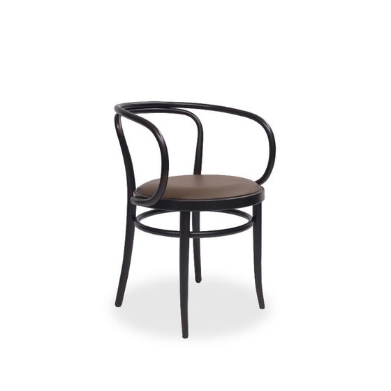 Image 1 of THONET 209 P | Ledersitz Braun Bugholz Schwarz | Stuhl