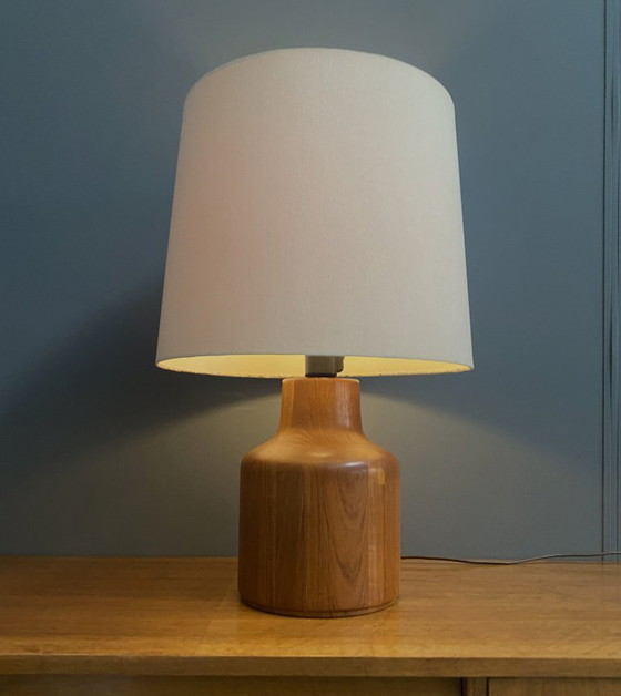 Image 1 of Teak table lamp by Kirk Copenhagen Denmark 1970s