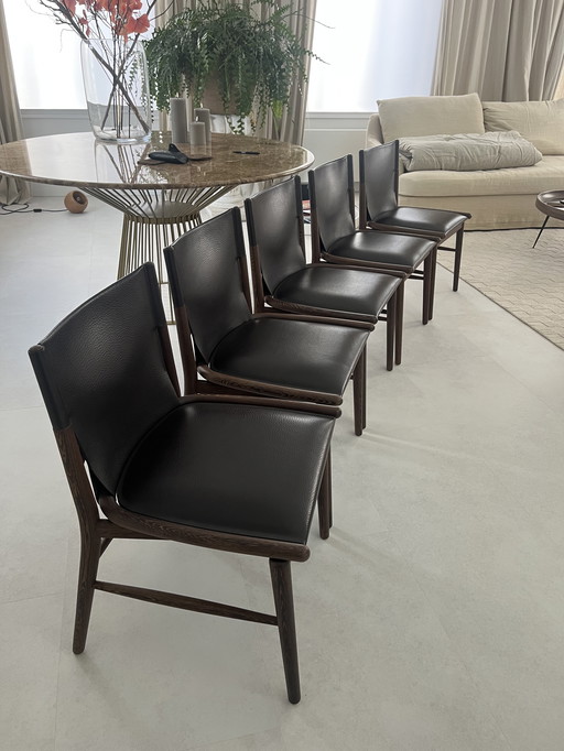 5x B&B Italia Jens eetkamerstoelen bruin