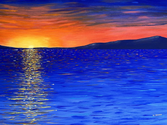 Le Chemin de Lumière - peinture acrylique panoramique 40x 100cm – Peintures et dessins, Cotton (photo 6 of 11)