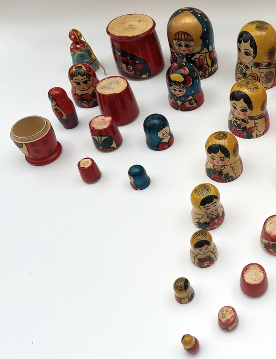 Image 1 of Ampia collezione di bambole matrioska d'epoca – bambole di legno dipinte a mano, circa anni '70/'80