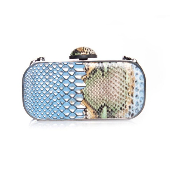 Image 1 of Maison Du Posh, mehrfarbige Python-Clutch