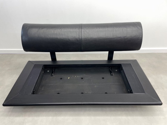 Image 1 of Minimalist Vintage Design Sofa (black leather)