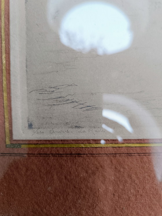 Image 1 of Grabado La Rade, Anvers. Maurice-Emile Blieck 