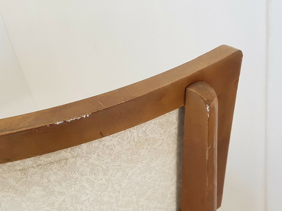 Image 1 of SUITE DE 3 CHAISES VINTAGE BOIS & SKAI 1950 VINTAGE 50S 50'S ANNEES 50