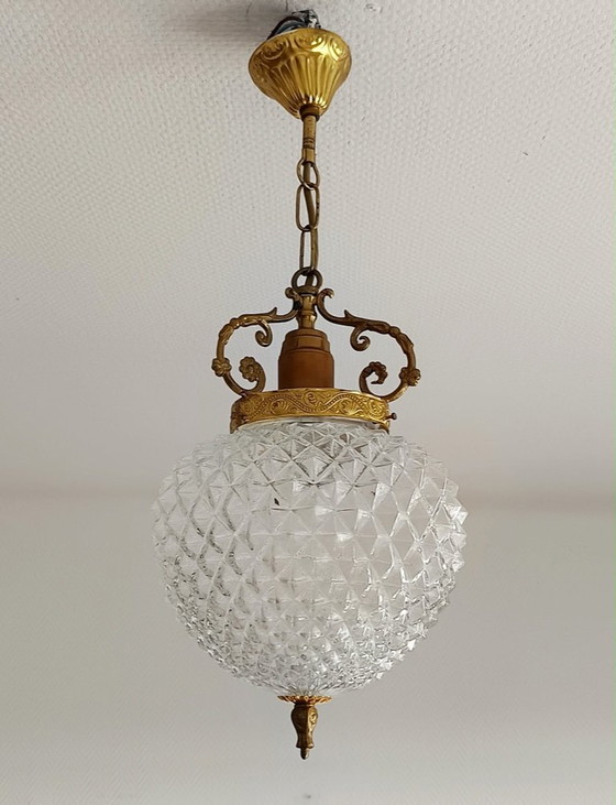 Ciondolo a forma di ananas in stile Hollywood Regency – Lampade a sospensione, Brass (photo 5 of 7)