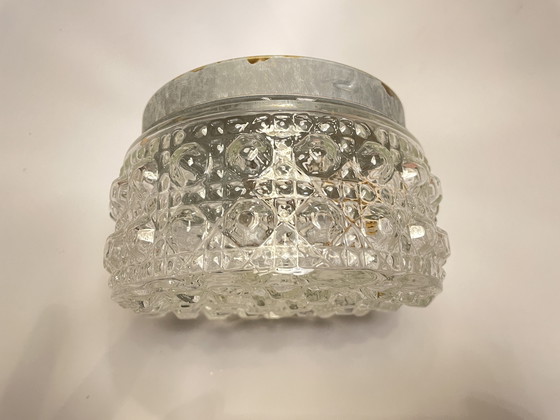 Image 1 of Vintage ceiling lamp with glass bubble shade Tynell style