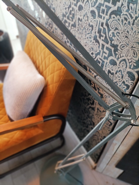 Image 1 of Lampadaire industriel Steinhouwer, gris mat, lampe de lecture.