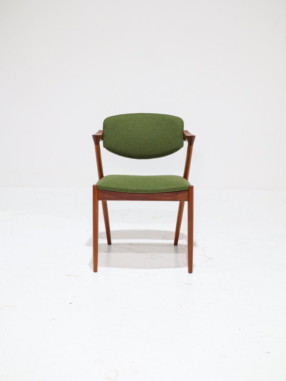 6 sedie da pranzo Kai Kristiansen modello 42, colore verde teak, anni '60. – Wood (photo 2 of 12)