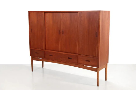 Vintage teak Danish design highboard – Sideboard, Wood, Scandinavian (photo 5 of 5)