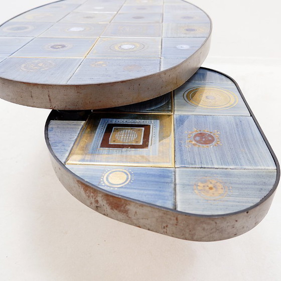 Image 1 of Ovaler Couchtisch von Georges Pelletier für La Roue Vallauris – Frankreich, 1970