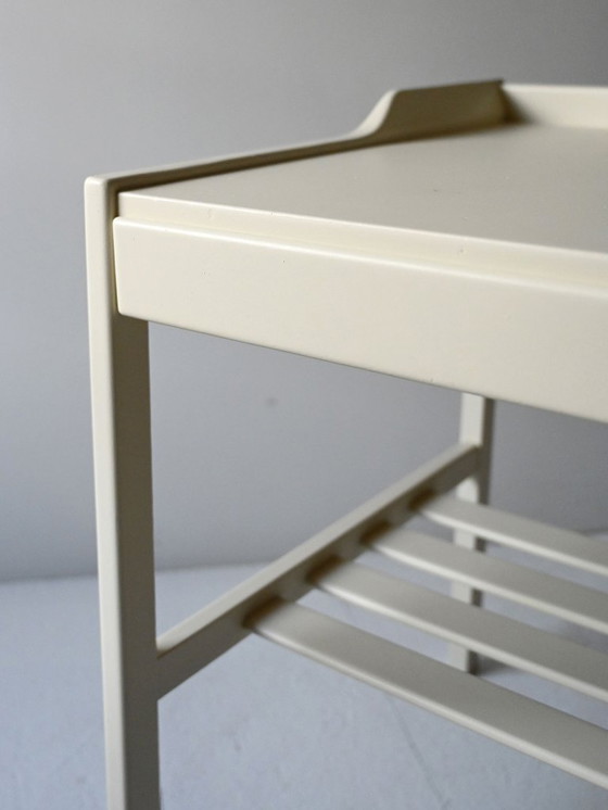 Image 1 of Pair of 1950s White Scandinavian Nightstands