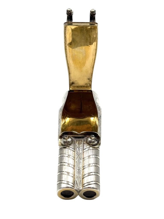Gun-Shaped Silver Vermeil Snuff Cigarette Box, France, Early 20th Century – Decorative Objects (photo 13 of 17)