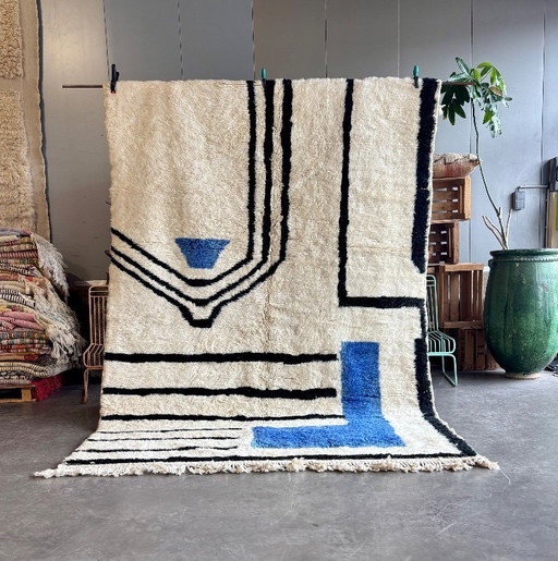 Farbenfroher marokkanischer Mrirt-Wollteppich 200x300 cm – Handgewebter Berberteppich