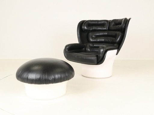 Elda Chair and Ottoman by Joe Colombo for Comfort, Italy, 1970s
