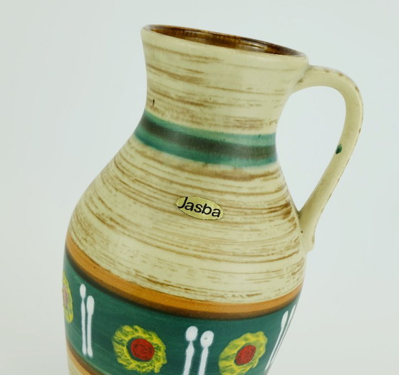 Image 1 of Jasba Vase aus der Mitte des 20. Jahrhunderts, abstraktes Muster und Streifen, Modell 233/30 (1950er Jahre)