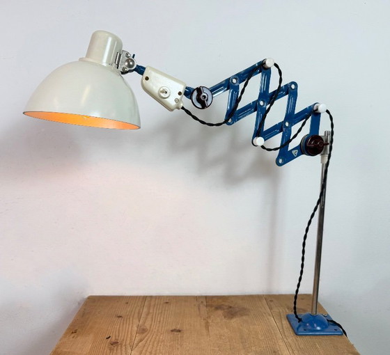 Image 1 of Industrial East German Scissor Lamp from VEB Zweckleuchtenbau Dresden, 1950s