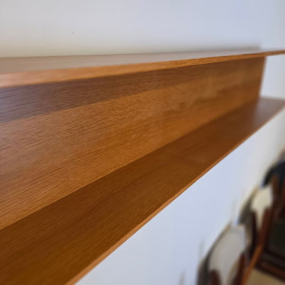 200cm! Walter Wirz, Wilhelm Renz vintage floating wall shelf – Shelving unit, Wood (photo 5 of 10)