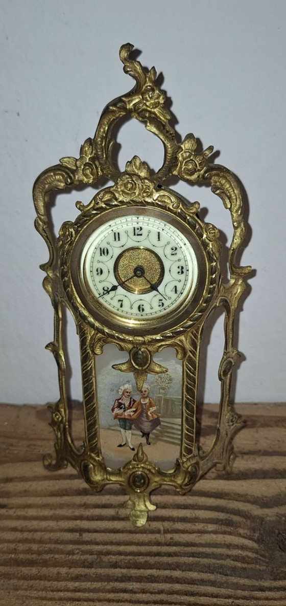 Mignonette Rococo Louis XV Table Clock – Glass, Porcelain (photo 11 of 12)