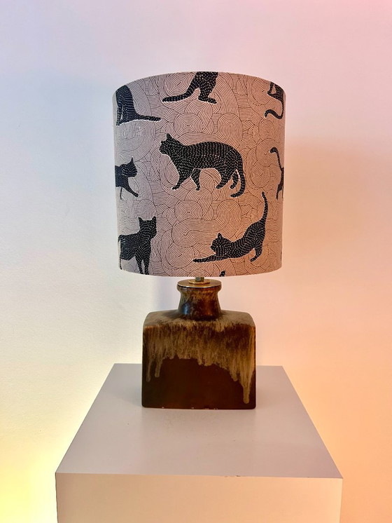 Image 1 of Upcycled Scheurich fireplace vase with high-quality lampshade