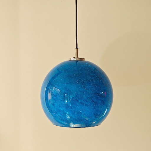 Vintage Peill & Putzler Galaxy Blue pendant lamp