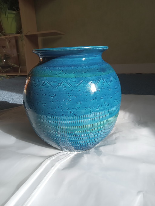 Italian vase by Aldo Londi for Bitossi - RIMINI BLUE SERIES