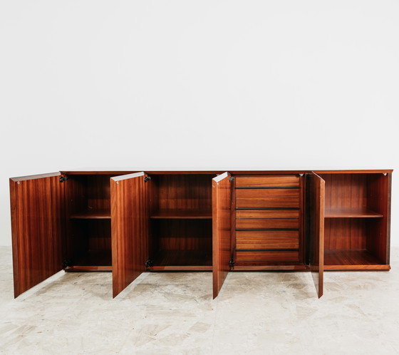 Image 1 of Monumental Rosewood Sideboard Zebrawood Lacquered Mid-Century Design 1970