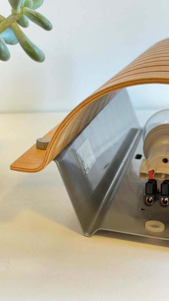 Image 1 of Ikea VINTAGE FOLDED WOOD AND STEEL WALL LAMP