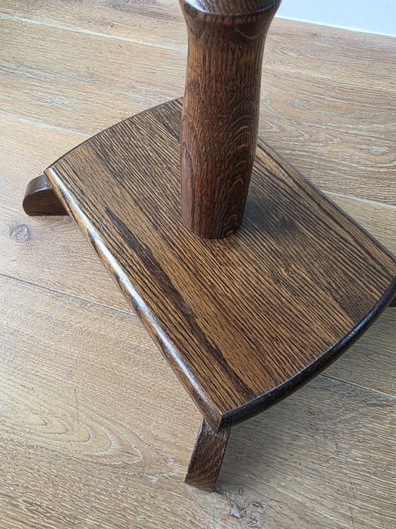 Image 1 of Vintage boeken- en bijzettafel eikenhout