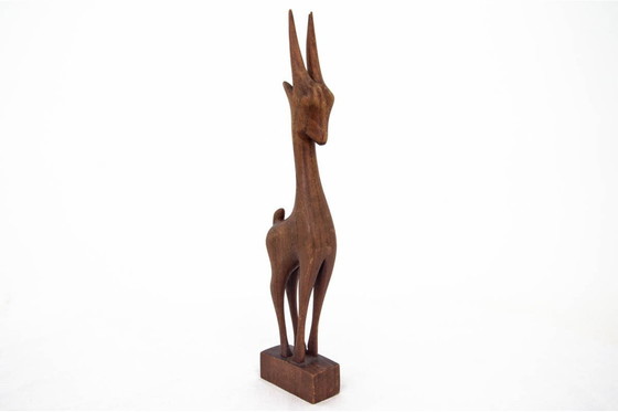 Image 1 of Figurine de chèvre en teck, Danemark, années 1960